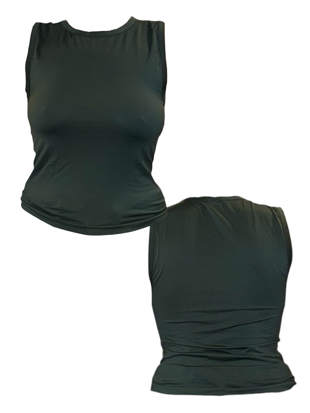 Sunday Best Dark Green Sleeveless Crewneck Tank